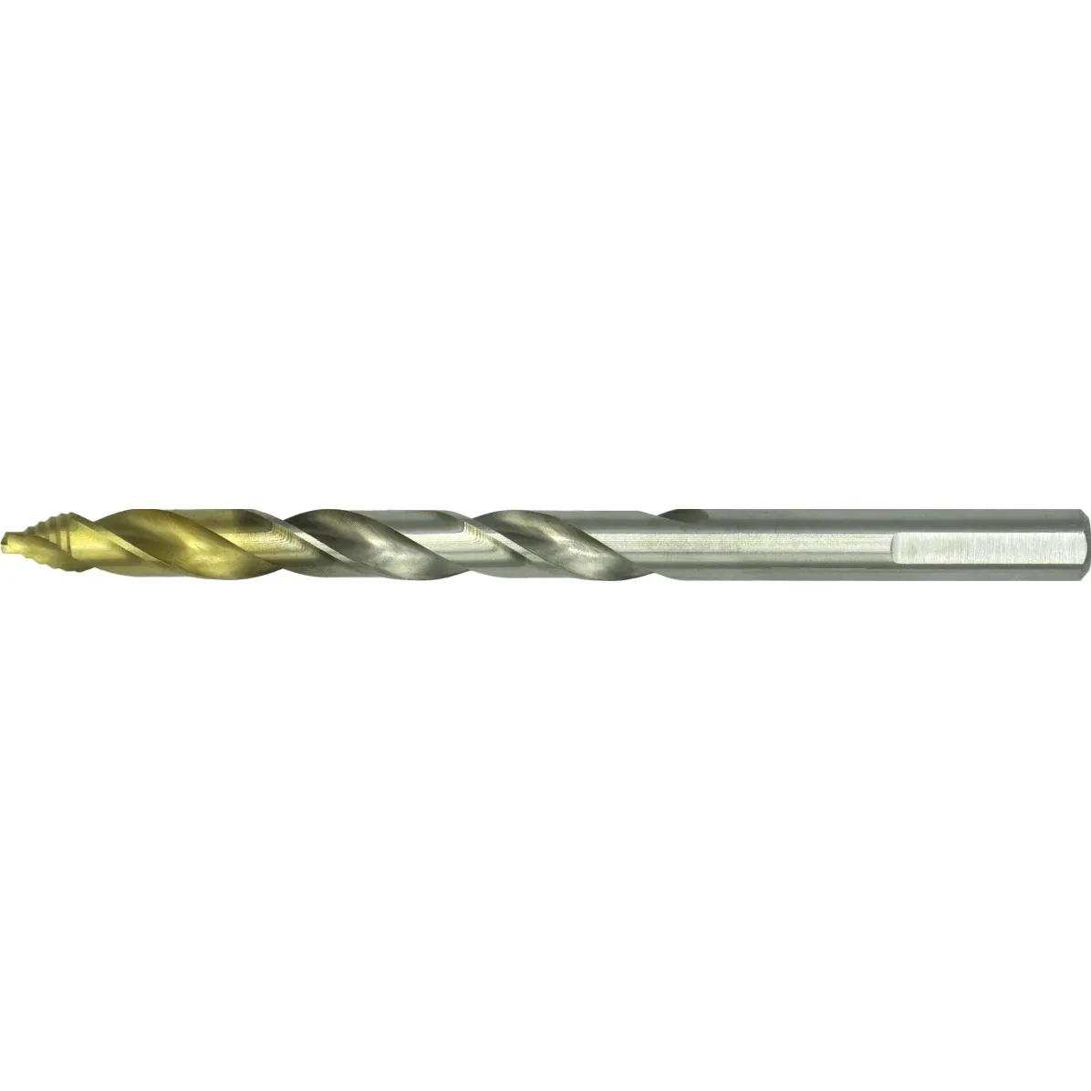 11.434Q ECO PRO HSS Spiraalboor DIN 338 Step-point, TiN-tip, met drievlaks schacht, in Quadrobox met ophangoog