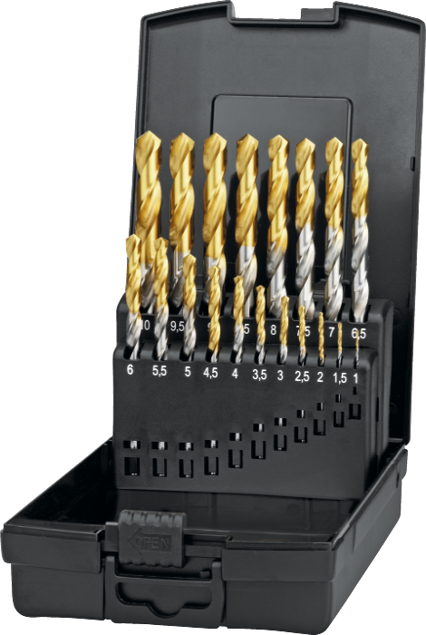 [19.136.1000] 19.136 ECO PRO HSS Spiral Drill Set DIN 338 TiN-tip (1-10 mm x 0,5 mm)