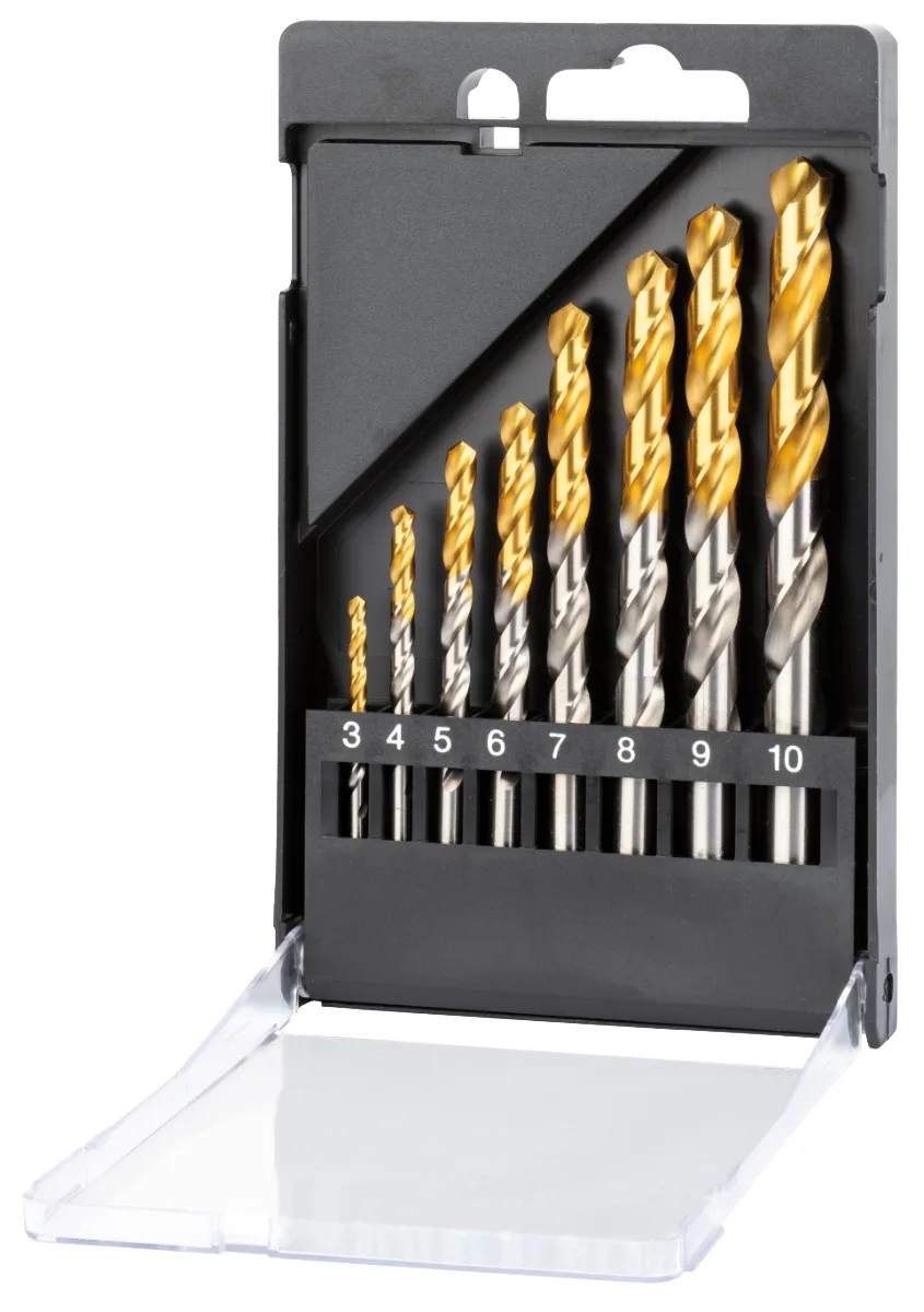 19.147 HSS Set Spiraalboren DIN 338 TiN-tip, (handgebruik