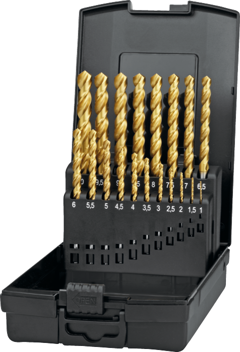 19.156 HP2 UNI HSS-E Set Spiraalboren DIN 338 TiN