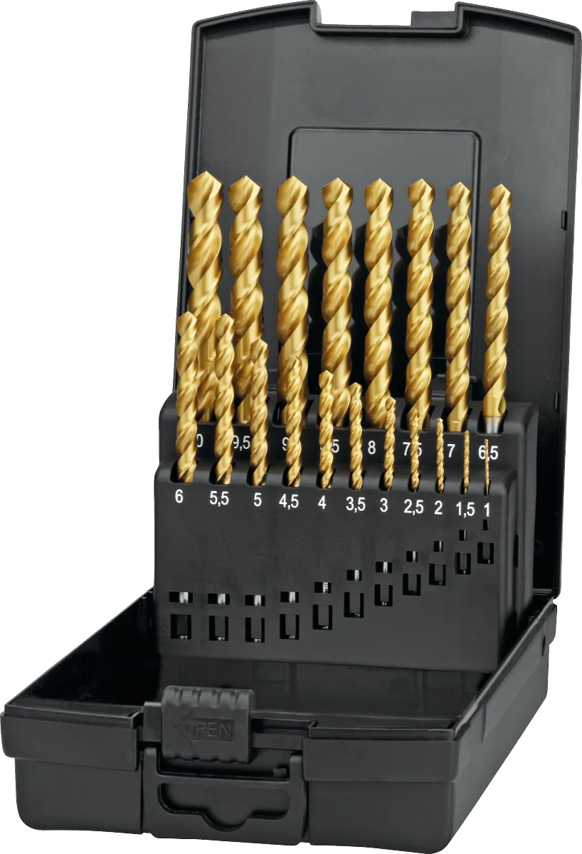 19.156 HP2 UNI HSS-E Set Spiraalboren DIN 338 TiN