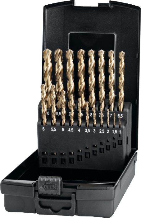 [19.195.1000] 19.195 ECO PRO HSS-E Set Spiraalboren DIN 338 met drievlaks schacht (1-10 mm x 0,5 mm)