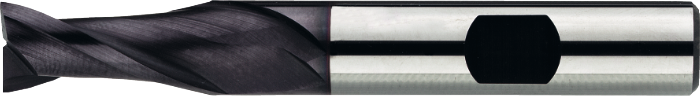 [32.254.0300] 32.254 UNI volhardmetaal Schachtfrees, 2-snijder DIN 6527-B lang, AlTiN-X (3 mm)