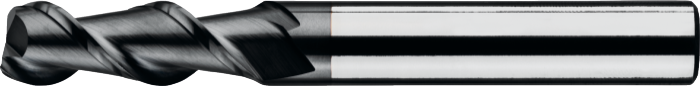 [32.633.0100] 32.633 Volhardmetaal Schachtfrees, 2-snijder extra lang, TiCN, Aluminium (1 mm)