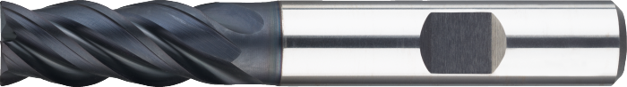 [34.238.0600] 34.238 UNI HSS-E PM Vari-frees, 4-snijder DIN 844-B kort, AlTiN-X (6 mm)