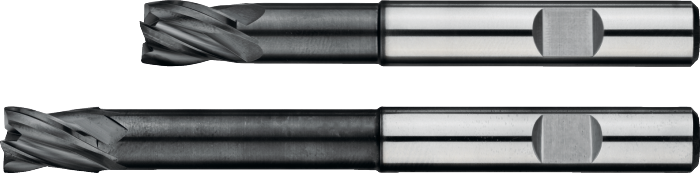 [34.265.1035] 34.265 Volhardmetaal Vari-frees, 4-snijder AlTiN-X, verjongde schacht (nek), staal (10 mm)