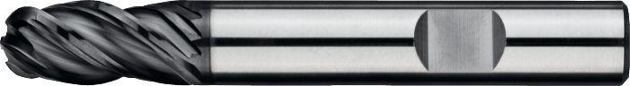 [36.345.0300] Fraise à rayon en métal dur, 4 dents, longue, AlTiN-X, acier inoxydable (3 mm)
