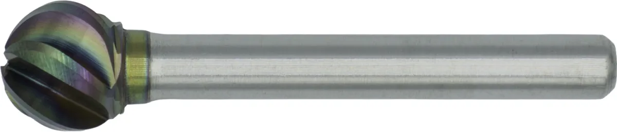 [41.546.1000] 41.546 HP2 ALU Hartmetall Bohrer Modell D, kugelförmig, 6 mm Stiel, ta-C (9,5 mm)