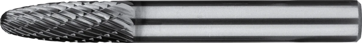 [41.561.0606] 41.561 Hardmetaal Stiftfrees model F, boomvorm met ronde kop, schacht 6 mm, TiAlN (6 mm)