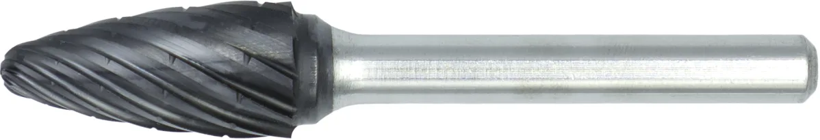 [41.564.1000] 41.564 HP2 UNI Hardmetaal Stiftfrees model F, boomvorm met ronde kop, schacht 6 mm, AlTiN-X (9,5 mm)