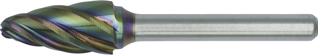 [41.566.1000] 41.566 HP2 ALU Hartmetall Bohrer Modell F, zulaufender Stiel mit runder Kopf, 6 mm Stiel, ta-C (9,5 mm)