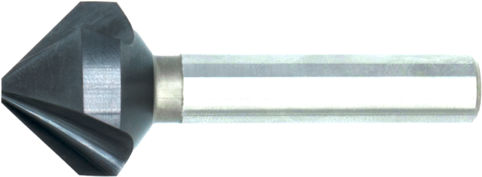 42.558Q HP2 UNI HSS-E Variable zinc-coated drill DIN 335-C 90°, 3 cutting edges, AlTiN-X, with three-flat shank, in Quadrobox with hanging eye