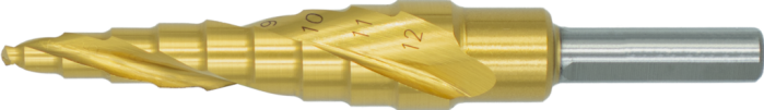[44.115.0090] 44.115 HSS Stufen-Einstechbohrer, Ergo-Step spiralisiert, TiN (4-5-6-7-8-9-10-11-12)