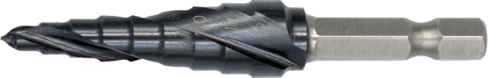 [44.126.0090] 44.126 HSS Stufen-Einstechbohrer, Ergo-Step DIN 3126-DIN ISO 1173 E6.3 spiralisiert, TiAlN, 1/4″ (6.35 mm) sechskantiger Schaft (4-5-6-7-8-9-10-11-12)