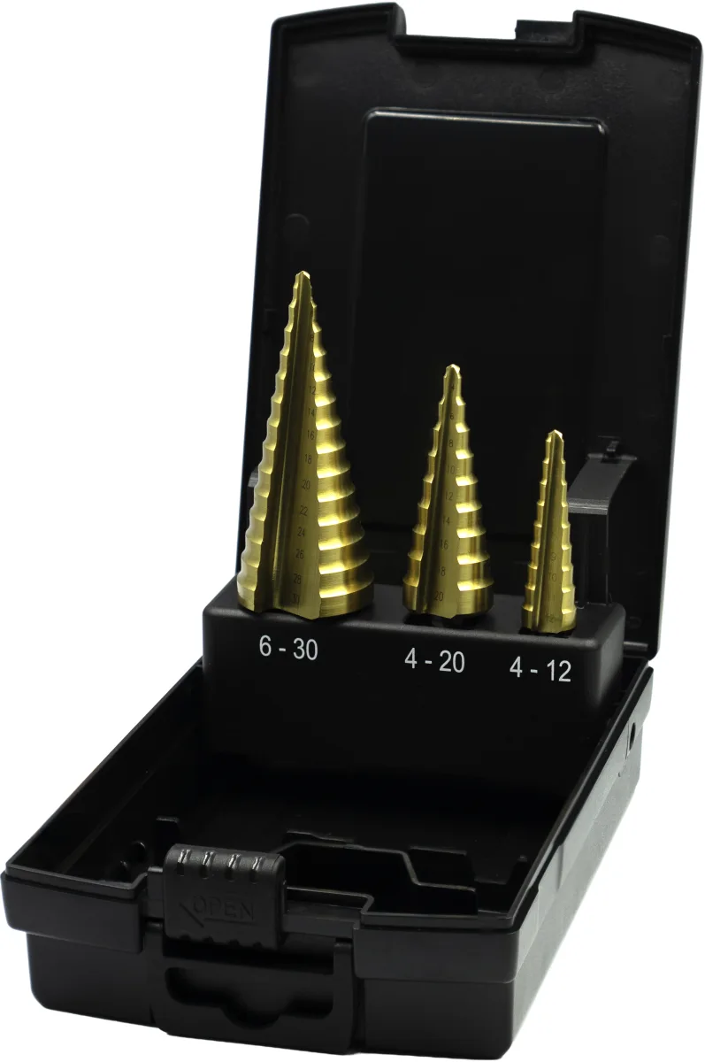 [49.415.1000] 49.415 HSS Set Getrapte Plaatboren, Ergo-Step TiN