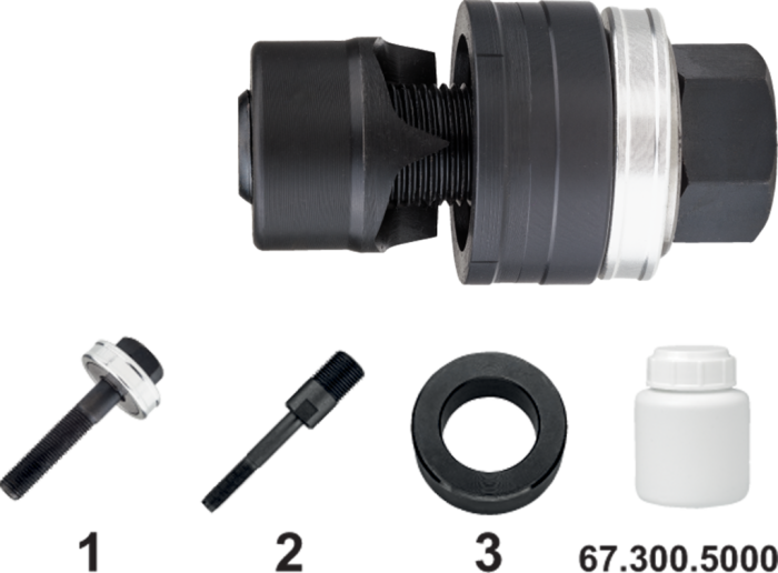 [67.120.1201] 67.120 Gatenpons met 3-voudig splijtstempel, voor hand- en hydraulisch gebruik, incl. bout en lager (12,5 mm)