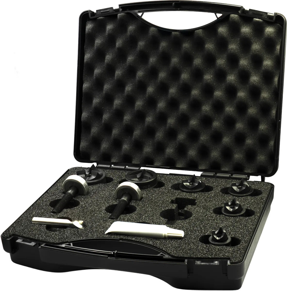 [69.712.7001] 69.712 Set met Gatenponsen met 3-voudig splijtstempel, voor hand- en hydraulisch gebruik, 67.120 (M12, M16, M20, M25, M32, M40)