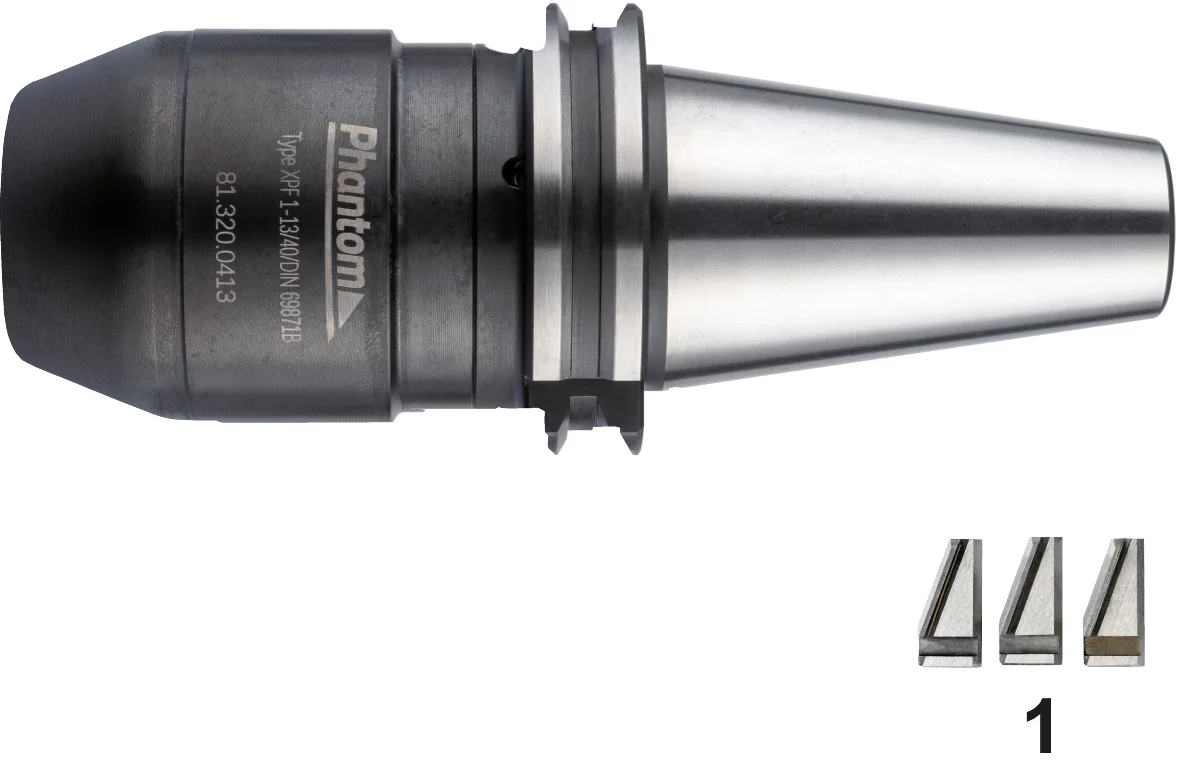 81.320 Mandrin de précision ultra, type XPF, complet avec clé de mandrin, ISO 7388-1 (DIN 69871)