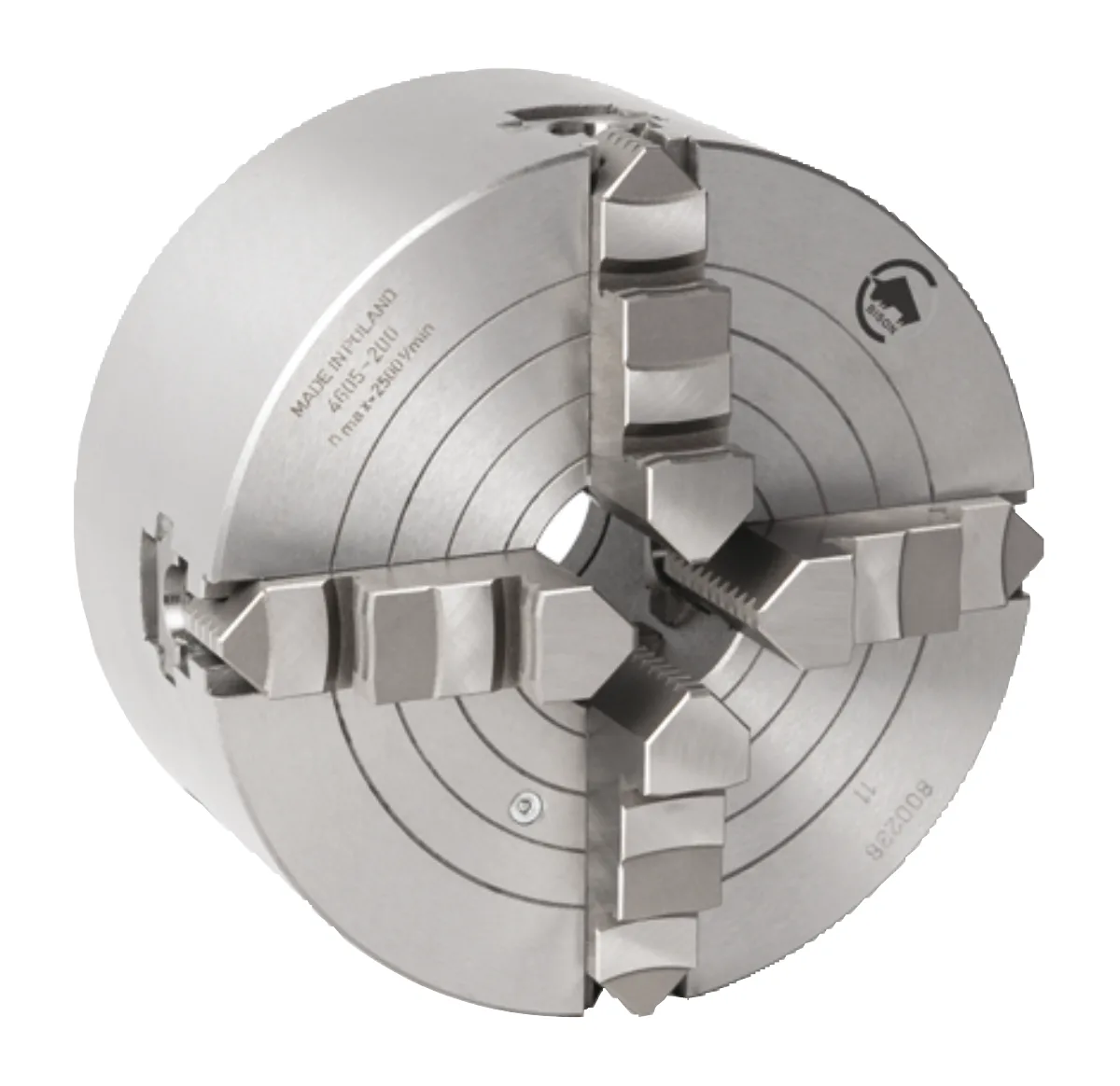 [85.670.0200] 85.670 DIN 6351 Mandrin à quatre mâchoires combiné (Westcott), fonte, type 4605 (200 mm)