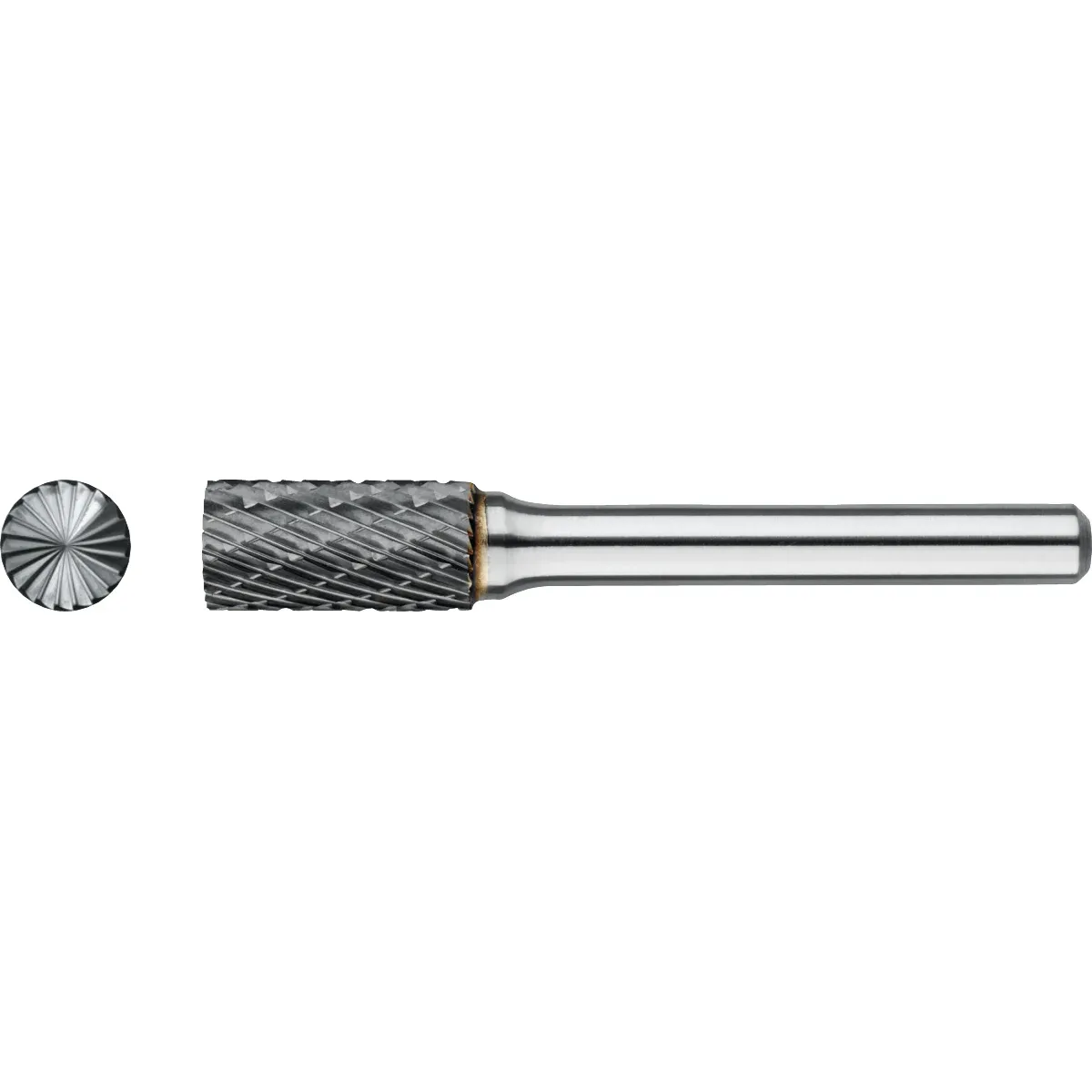 41.520E Hardmetaal Stiftfrees model B, cilindrisch met kopvertanding, schacht 6 mm, in etui