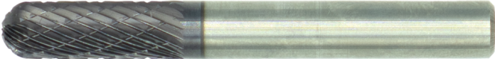 41.531 Hardmetaal Stiftfrees model C, cilindrisch, ronde kop, schacht 6 mm, TiAlN