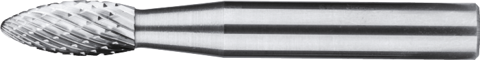 [41.580.0606] 41.580 Hardmetaal Stiftfrees model H, vlamvorm, schacht 6 mm (6 mm, z 6-UNI)