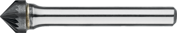 [41.610.0604] 41.610 Hartmetall-Stempel 90° kegelform, Modell K, Schaft 6 mm (6 mm, l2 3 mm · z 4-DIA)