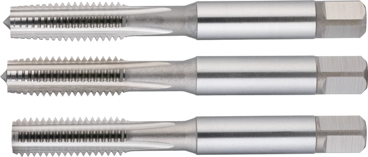 [29.910.0300] 29.910 HSS Handtappen ISO 529 Metrisch, links, set à 3 stuks (M3, 0,5 mm, 3,15 mm, 2,5 mm)