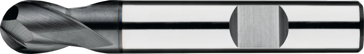 36.244 UNI hard metal radius end mill, 2-flute DIN 6527-B short, AlTiN-X
