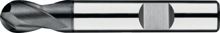 36.244 UNI volhardmetaal Radiusfrees, 2-snijder DIN 6527-B kort, AlTiN-X