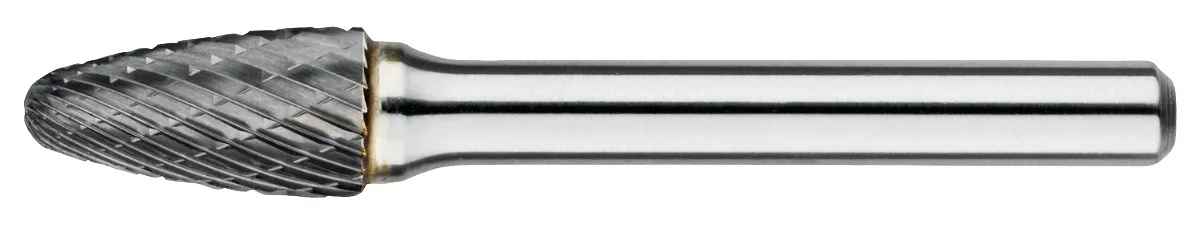 [41.560.0303E] 41.560E Hardmetaal Stiftfrees model F, boomvorm met ronde kop, schacht 6 mm, in etui (3 mm, 3-FINE, 3 mm)