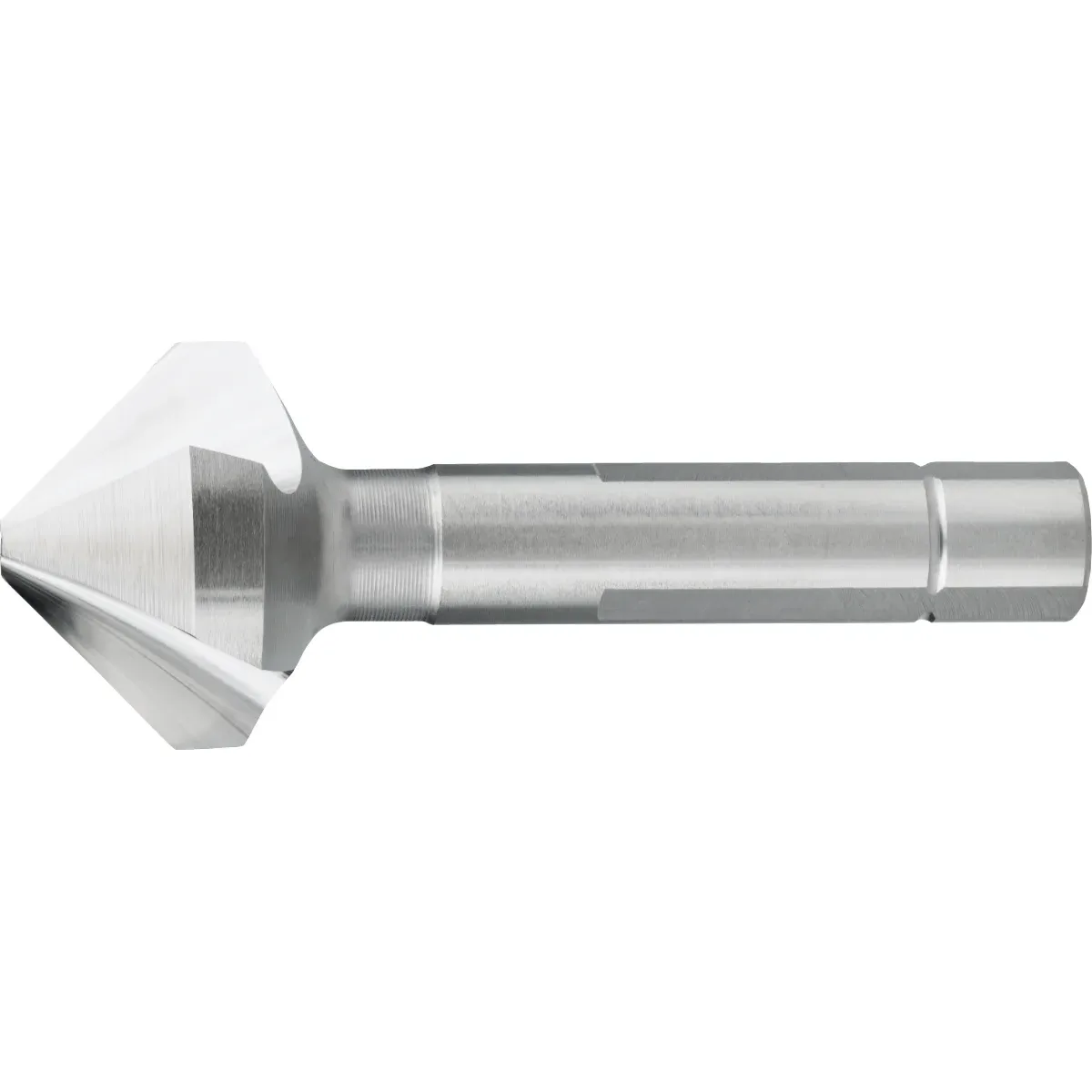 [42.555.0600] 42.555 HSS-E Variable zinc-coated drill DIN 335-C 90°, 3 cutting edges, with three-flat shank (6 mm, 5 mm)