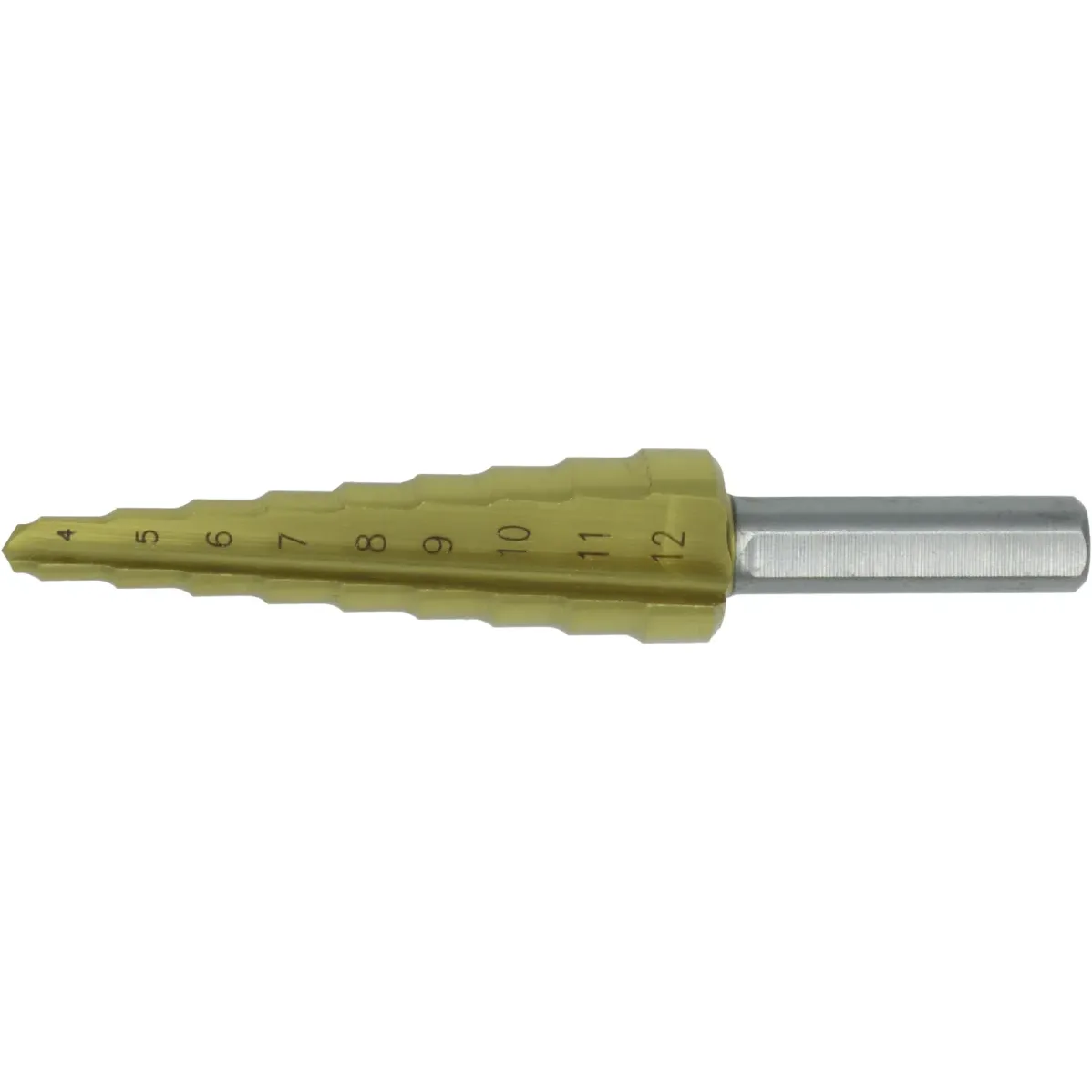 [44.105.0090] 44.105 HSS Stufen-Einstechbohrer, Ergo-Step TiN (4-5-6-7-8-9-10-11-12, 6 mm)