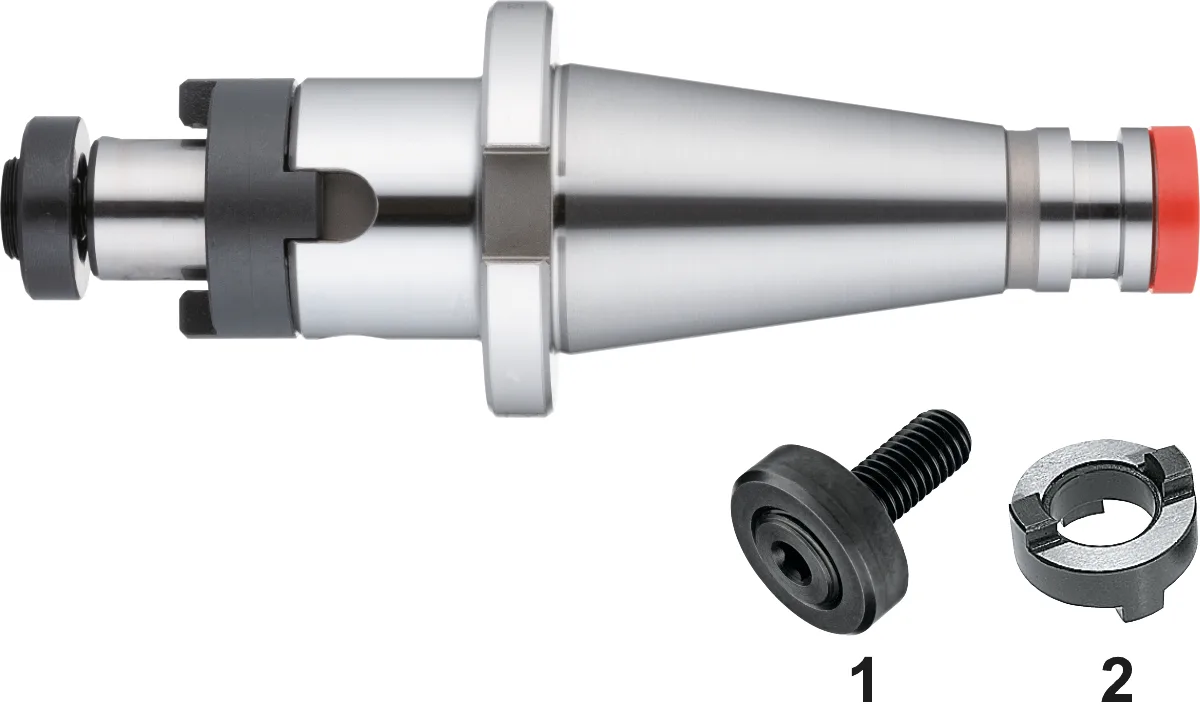 [82.323.3016] 82.323 DIN 6358 Combi-Opsteekfreeshouder voor frezen met langs- en dwarsspiebaan, DIN 2080 (16 mm, l2 35 mm · d2 SK30 · M M12, SK30, M12)